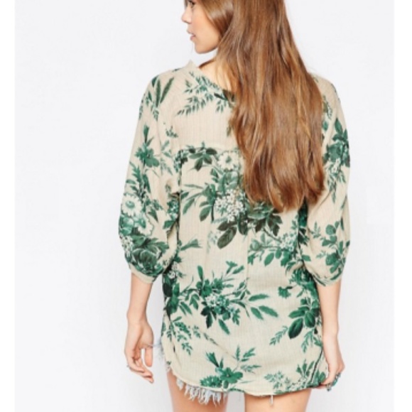 Denim & Supply Floral Ruffle Tie Front Blouse S M - Picture 2 of 8